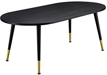 [en.casa] Couchtisch 'Fontana' 47 x 120 x 60 cm Beistelltisch Wohnzimmertisch Sofatisch MDF Metall Eiche-Optik in Schwarz