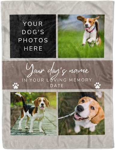 Personalisierte Hunde-Gedenkdecke, Überwurf, Fleece, Beileidsgeschenk, personalisierte Haustierbilder, Erinnerungsgeschenk, Katzendecken für Katzenliebhaber, individuelle Decken mit Fotos, anpassbares