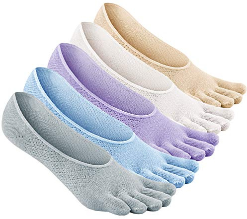 ZAKASA tåstrumpor dam 6 par bomull fem fingerstrumpor för sport löpning promenad färgglada kvinnor sneakers sportstrumpor andas och färgglada EU 35–41, Multi-2, 35-41 EU