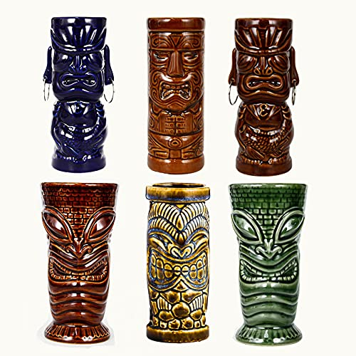 Tiki Tasse Keramik Hawaii Tasse Cocktail Tasse Crafts Innovative Keramik Tasse für Bar Küche Cafe professionelle Hawaii-Party-Barware,As shown
