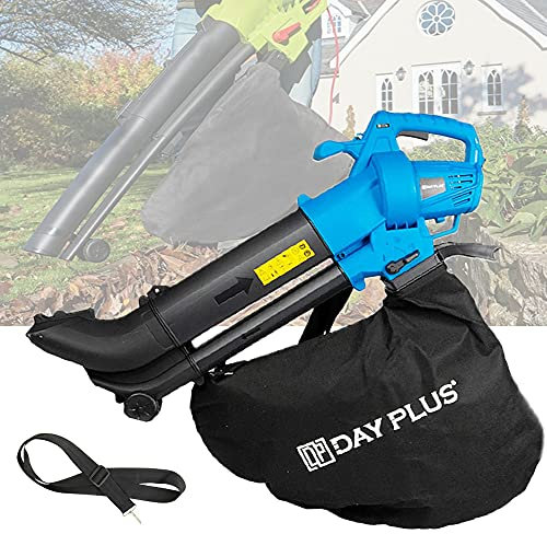 Leaf Blower Vacuum and Mulcher, 3 in 1 Garden Blower/Vacuum and Shredder with 35L Collection Bag, Carry Strap, Wheeled, 10:1 Mulching Ratio, Lightweight Design