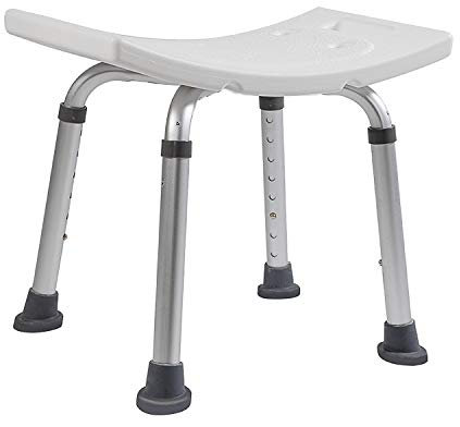 Cecaylie Sgabello da doccia regolabile in altezza, sedile per bagno, aiuto stabile e antiscivolo, fino a 136 kg