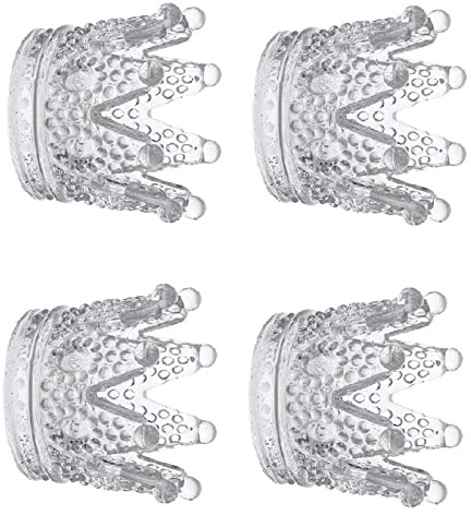 Kerzenhalter Glas KerzenstäNder Set 4 StüCk Glas Krone Teelichthalter Tischdekoration Transparent Krone TeelichtgläSer