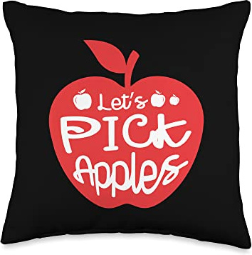 Let's Pick Apples Apple Picker Fruit Lover Apple Eater Throw Pillow