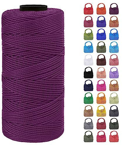 LEREATI Macrame Cuerda 1.5mm x 200m, Hilo Macrame 1.5mm 3 Capas Cordel, Cordón para Macramé Manualidades, DIY Bolsa, Colgante, Decoracion Paredes (Rosa Piel Oscuro)
