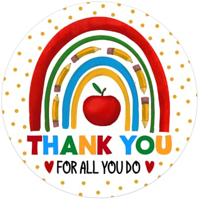 PETCEE Teacher Appreciation Gifts Stickers - Thank You Teacher Label Stickers 1.5 Thank You Tags for Women 36Pcs Appreciation Gift for Teachers for Envelope Seals Gift Wrap Box Cards Party Favors
