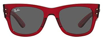 Ray-Ban RB 0840S Uni Sonnenbrille Rot Transparent/Dunkelgrau 51/21/145, Rot, Dunkelgrau