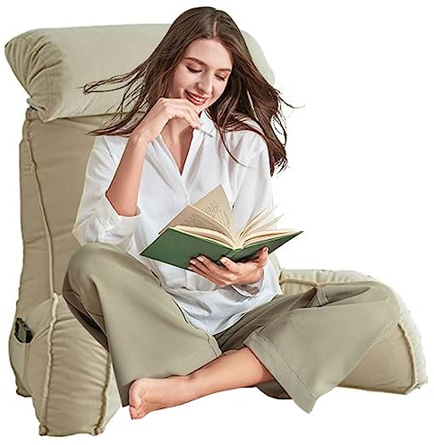 AMZZHAO Lesekissen,Rückenkissen,Lendenkissen,mit Nackenkissen und Armlehnen,Ergonomisches,verhindert Beschwerden und Schmerzen,zum Aufrichten im Bett Lesen,Entspannen,Fernsehen