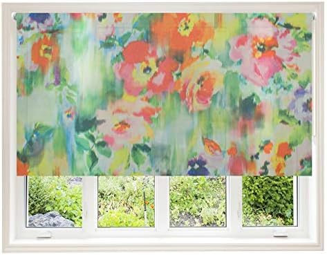 Barnes Blinds - Sheer Roller Blinds, Various Designs, Metal Tube - FREE CUT TO SIZE SERVICE - SheerFabric, Durable Fittings Easy Fit - Sheer Roller Blind (Tropical Sheer 4FT)