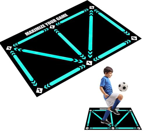 YANGUN Fußball Schritt Trainingsmatte, 60x90 cm rutschfeste Fussballmatte Training, Ballkontrolle Trainingsmatte Dribble Silent Sports Zubehör, Fussballmatte Geschenke Für Fußballliebhaber