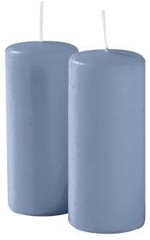 Risthò Stumpenkerzen, Dusty blau, Durchmesser 5 cm, Höhe 12 cm, 9 Stück