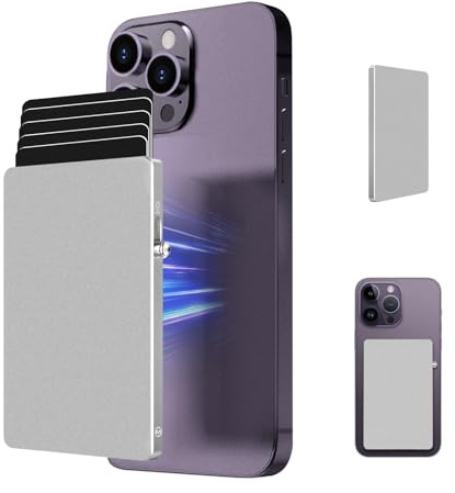 MPVWALT Magnetischer Kartenhalter für MagSafe-Wallet, Pop-Up schlanker Metall minimalistisches Kartenetui für das Telefon