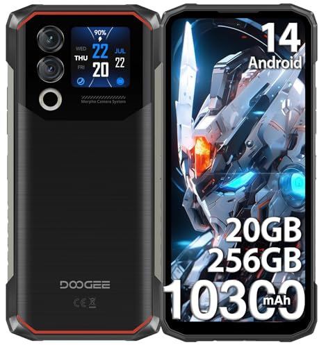 DOOGEE Blade 10 MAX Outdoor Handy Android 14, 10300mAh 20GB+256GB/2TB Outdoor Smartphone Ohne Vertrag, 6.72 FHD+,50MP+8MP, 1.54 IPS-Multifunktionsdisplay auf der Rückseite,NFC/IP68/4G Dreifach SIM