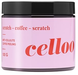Celloo Gommage Corporel Anti-Cellulite au Café 100 ml - au sucre avec de l'huile de macadamia, de l'huile d'argan, exfoliant au sucre contre la cellulite avec des ingrédients naturels et vegan
