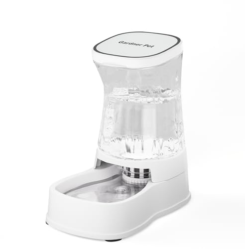 Gardner Pet Distributeur d'eau pour Animaux de Compagnie de 3,85 l, Distributeur d'eau par gravité sans électricité, gamelles pour Chat avec Filtre, 100% sans BPA, Station d'alimentation pour Animaux