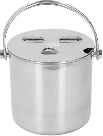 Eiskübel, Verdickter Eiskübel aus Edelstahl mit Deckel, 14,5 X 13,7 X 14 Cm, Weinkühler, Tisch-Weinkühler, Bar-Set Ist eine Tolle Ergänzung für Barwagen oder Heimbar-Zubehör