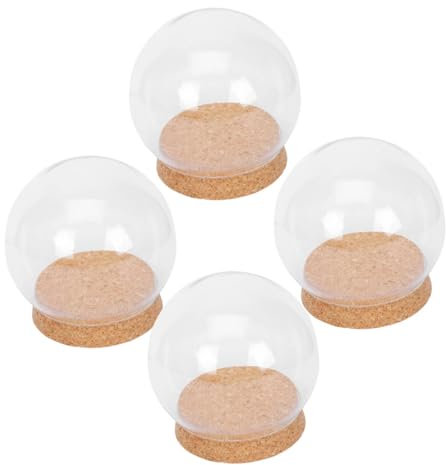 Amosfun 4pcs Flower Decor Glass Dome Jar Cover Display Cloche for Home Flower Display