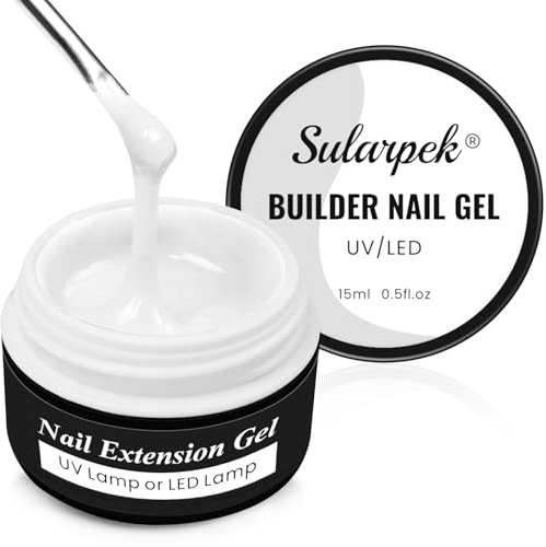 Sularpek Gel de construction pour extensions ongles, sans HEMA et TPO, 15 ml, réparation, renforcement, design d'art des ongles