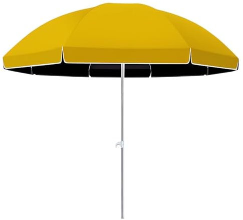 Générique Parasol de Terrasse, 180/220/240cm Parasol de Table Extérieur Portable Hauteur Réglable, Parasol de Jardin pour Pelouse, Piscine, Plage(Jaune,220cm/7ft)