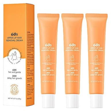 Gesichtshaarentfernungscreme, Schmerzfreie Hair Removal Cream, Sanfte Oberlippen Haarentfernungs Creme, Wirksame Enthaarungscreme Gesicht, Gesichtshaarentferner (3)