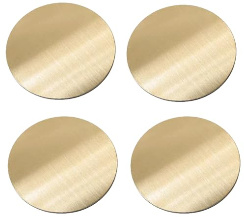 4pcs Gold Round Stainless Steel Coasters 10cm Heat Insulation Metal Cup Mats Drinking Coaster For Cafe,Bar