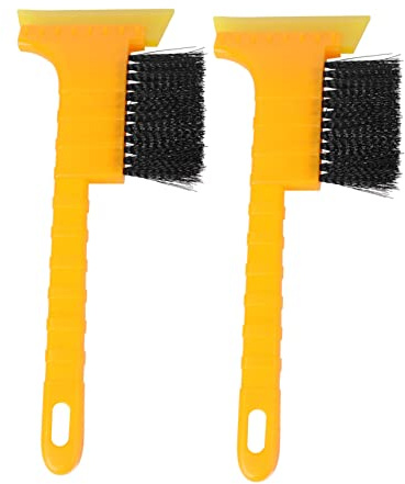 Cabilock Cepillo para Nieve 2 Piezas Raspador de Hielo Cerdas de Nylon y Mango de Plástico, Herramienta de Limpieza para Parabrisas de Coche para Invierno