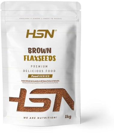 HSN Semillas de Lino Marrón (Linum usitatissimum) | 1Kg | 100% Natural 0% Añadidos | Sin Procesamiento | No Incluye Dosificador | No-GMO, Vegano, Sin Gluten