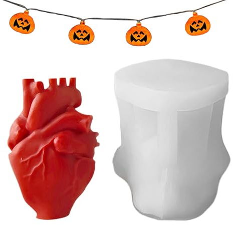 Stampo in Silicone per Cioccolatini, Stampo Anatomico Realistico Per Candele A Cuore Umano 3D, Strumento Antiaderente per Artigianato per Muffin, Dolci, Argilla, Cemento, Resina, Cioccolato e