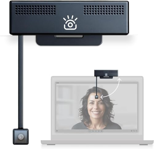 iCont-kamera ProMini 4K HD-ögonkontakt webbkamera med brusreducerande mikrofoner, USB-datorkamera för skärmar, Mac och PC, zoomcertifierad, fungerar med lag, träffa, strömning och videosamtal