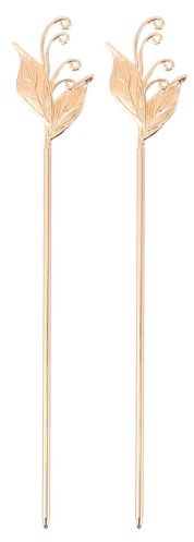 ARTSEWPLY Chinos que No se Deforman ni Rompen Vintage Palillos 2 Piezas de Cobre Cabello Accesorios Resistentes Ideales para Bodas y Recitales