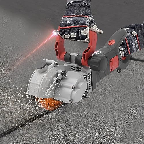 WFIETN - Macchina taglierina elettrica per calcestruzzo, 4800 W, fresatrice per muri, 6200 giri/min, fresatrice per calcestruzzo per utenti domestici professionali o quotidiani, 220 V