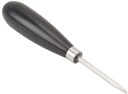 BDUZXMPUW Gerade Ahle zum Bespannen von Schlägern, Besaitungswerkzeug für Badmintonschläger, Ahle aus Edelstahl mit Holzgriff zum Einfädeln des Schlägers, 17 cm tragbares