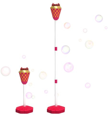 Bubbelmaskin Med Stav - Justerbar höjd skumblåsare fackla,Handhållen musikalisk lysande bubbelstav stående leksak,för pojkar och flickor i trädgård park gräsmatta marfest