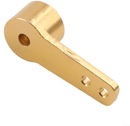 HEIBTENY Single Steering Rudder Tiller Arm for RC Model Car Boat, Aluminum Alloy Gold for HORN with Side Fixing Holes, Compatible with 3mm 4mm 5mm Output Shaft (3.1/4.1/5.1MM(3.1mm)