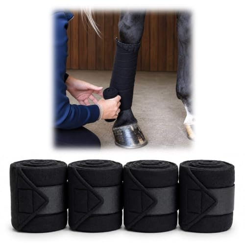 Oypla Coco Equestrian Set of 4 Horse Polo Fleece Leg Bandages