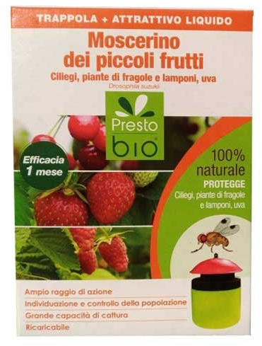 PRESTO-BIO Trappola + ATTRATTIVO Liquido MOSCERINO dei Piccoli Frutti