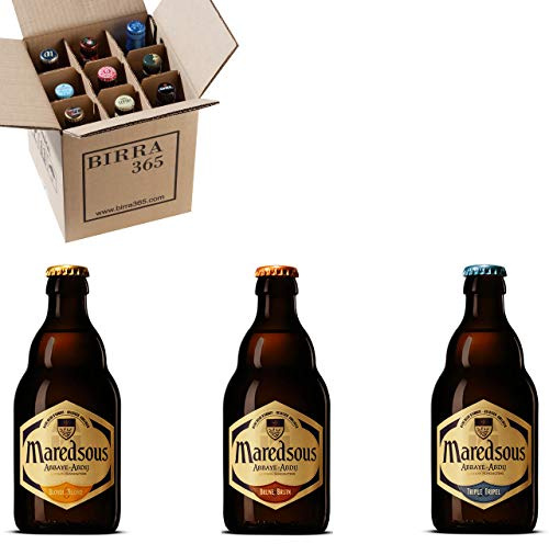 Caja degustación 9 cervezas de abadía belgas Maredsous. Una selección de las mejores cervezas elaboradas por lo monjes que nunca defraudan. Una gran elección.