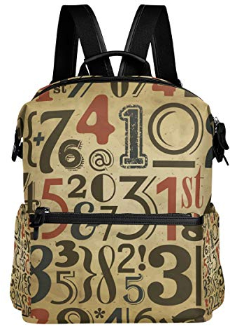 MONTOJ Reisetasche aus Kraftpapier mit Zahlenmotiv, Leder, Campus-Rucksack