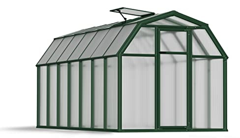 Canopia by Palram Gewächshaus klein Eco Grow 6x14 Treibhaus 204x445 cm Aluminium Grün Tomatenhaus Polycarbonatplatten UV-beständig