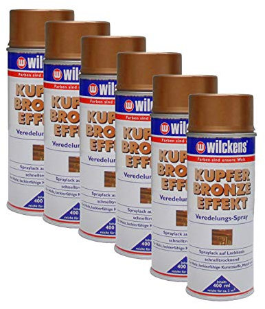 6x WILCKENS Kupferbronze Effekt Spray 400ml Lack Kupfer Bronze Sprühfarbe Farbe