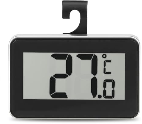 Thermomètre intérieur/extérieur haute précision dans un thermomètre électronique étanche à la température compact/léger/portable(Noir)