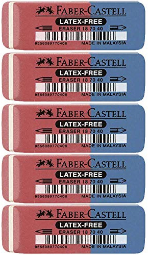Faber-Castell 187040 – suddgummi latexfri, bläck/bly, 7070-40 (5 stycken)