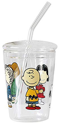 WINIAER Snoopy - Taza de plástico con tapa reutilizable