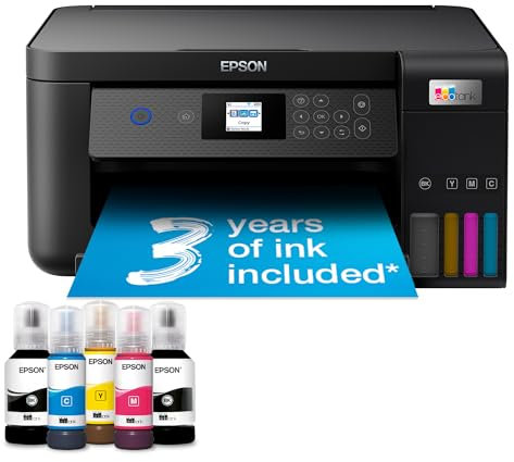 Epson EcoTank ET-2850 A4 Imprimante Multifonction Wi-FI avec réservoir d'encre jusqu'à 3 Ans d'encre Incluse
