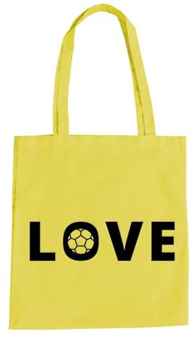 Love Fussball Baumwolltasche - Soccer Kicken Training Liebe Lieblings Sport Gelb
