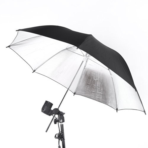 Andoer 83cm Studio Photo Strobe Flash Reflector Light Black Silver Umbrella 33 inch
