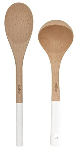 Cookut - Cuillère et Louche en Bois de Hêtre - Polaire (blanc)