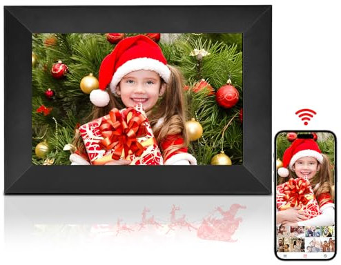 Yontwe Cornice per foto digitali Cornice digitale WiFi da 10 pollici Lettore di foto/musica/video ad alta risoluzione 1920 * 1200 Lettore fotografico elettronico con display IPS completo