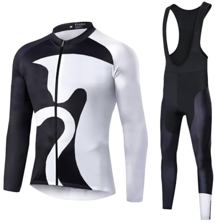 UGLY FROG Winter Fahrradtrikot Herren Langarm, Thermo Fleece Radbekleidung mit durchgehendem Reißverschluss, Reflexstreifen und 3 Gesäßtaschen und warmhaltende Lange Radhose