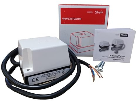 Danfoss HPA2 2-Port Motorised Zone Valve Actuator (Head Only) 087N6579 087N657900, 230V 4 Wire, SPST Aux Switch, Fits HPV22 & HPV28 Valve Bodies, Landis & Gyr SK2, Sunvic SZ1301 & SZ2301 - Hanicks